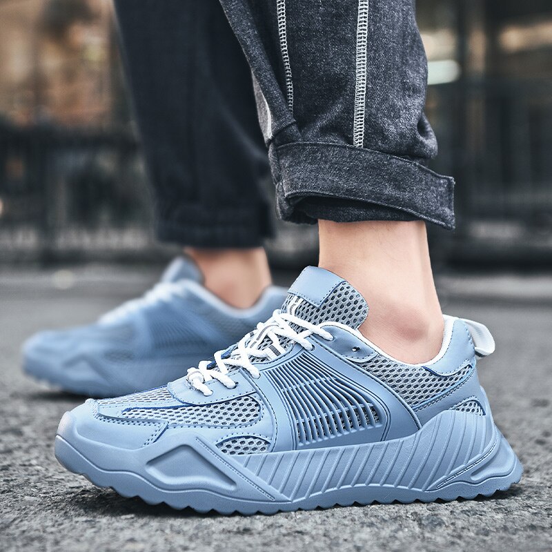 Tenis Masculino tendencia zapatos de Tenis para hombre zapatillas de deporte ligeras con amortiguación de aire zapatos deportivos para hombres con estabilidad masculina zapatillas deportivas para hombres: Azul / 10