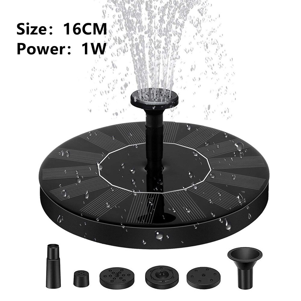 Solar Fountain Led Solar Water Fountain with LED Lights for Outdoor Landscape Garden Decor Floating Pool Fountain Solar Pump: B 1W No LED