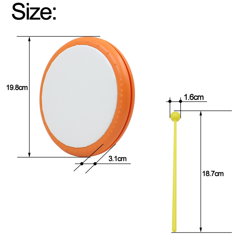 Main tenir tambour Instrument de musique en plastique 198Mm 7.8 pouces pour Portable fréquemment pratique