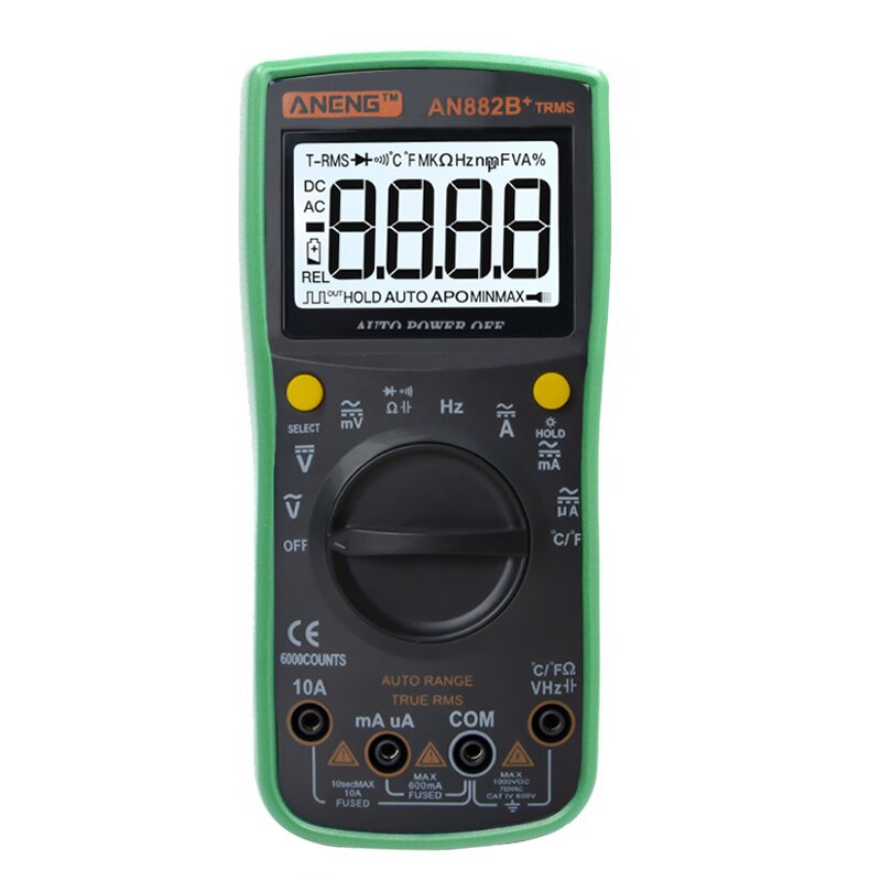 Digital Multimeter LCD DC Voltmeter Ammeter Tester Handheld Electrician Voltmeter And Ammeter: green