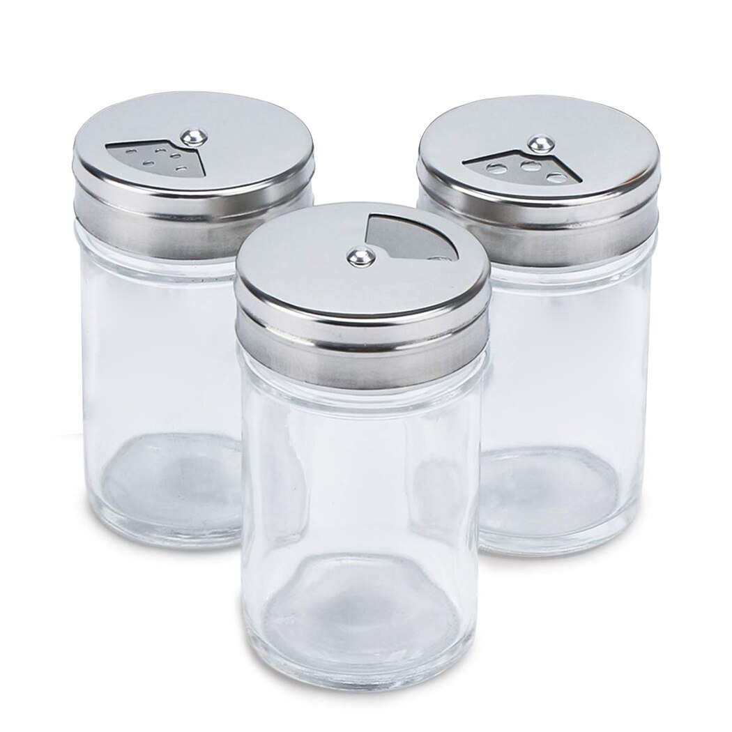 3pcs Rotatable Adjustable Spice Jar Salt and Pepper Shakers Spice Container Seasoning Shaker Kitchen Gadgets