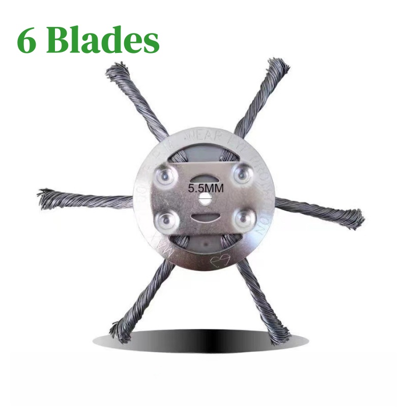 Onkruidborstel voor bosmaaiers, 2 stuks 15,2 cm Wildkrautbürste bosmaaier onkruidborstel trimmerkop voor tuin grastrimmer kop grasmaaier elektrisch gereedschap (2 stuks 6 koppen