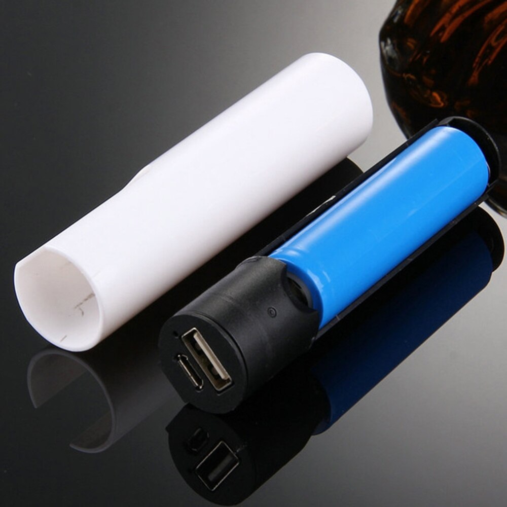 Cylindrical Mobile Power Bank Shell Portable Power Bank Backup External Battery Charger Single 18650 Li-ion Battery Holder Box (