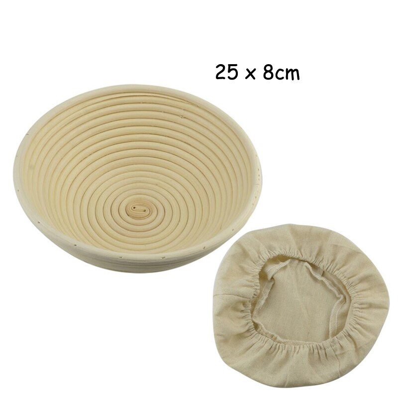 Bread Fermentation Rattan Basket Proofing Country Bread Baguette Dough Baskets Storage Container Wicker Basket: Round 25x8cm