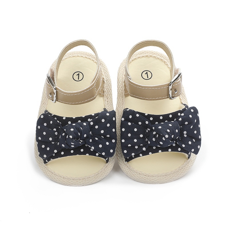 Småbarn baby jenter sløyfe polka prikkede sandaler fest prinsessesandaler sommer strandsko spedbarn baby jente sko