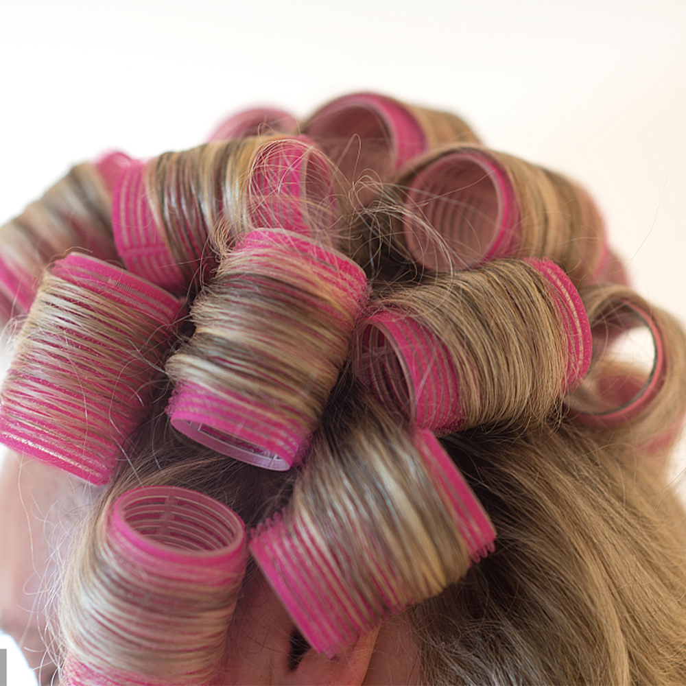Rodillos para el cabello con agarre automático sin calor, rizadores para el cabello sin calor, flequillo, volumen, gancho y bucle autoadhesivo, accesorio para peinados DIY para mujer