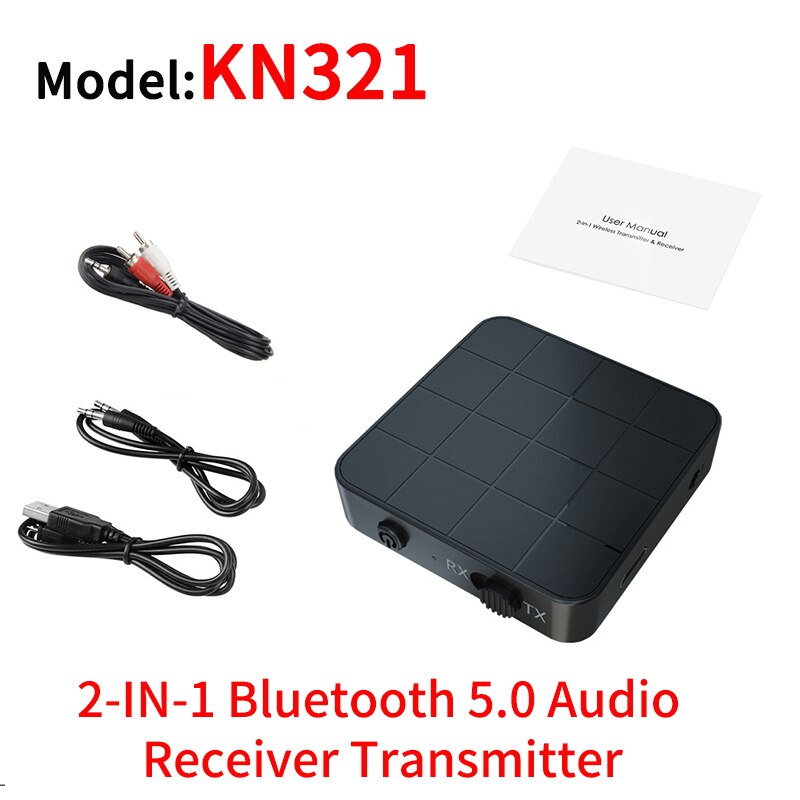 Vaorlo C28 ZF360 Bluetooth 5.0 Audio Adapter Stereo Muziek 3.5Mm Aux Draadloze Bluetooth Zender Ontvanger Voor Auto Hoofdtelefoon Tv: KN321 2 IN 1 RXTX