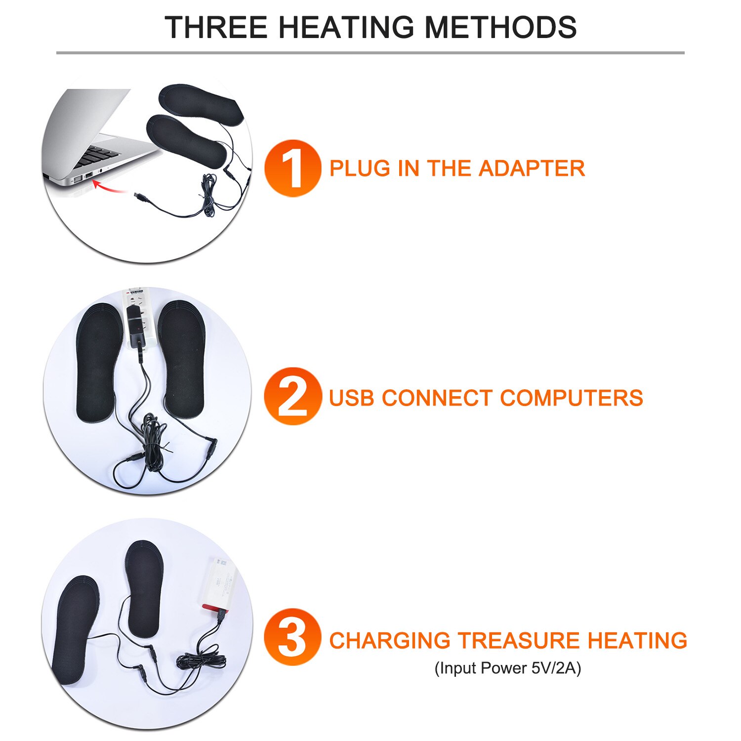 USB Electric Powered Heating Insoles Washable Winter Keep Warm Foot Shoes Insoles Warmer Health Soles Heated Cushion Unisex