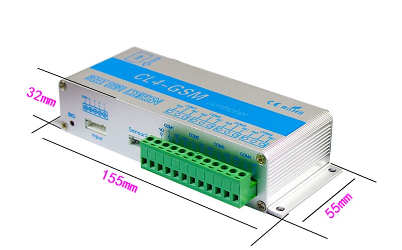 Billig  cl4- gsm intelligent controller 4-- vejs trådløs gsm-modtager & switch til portåbnere til smart hjem