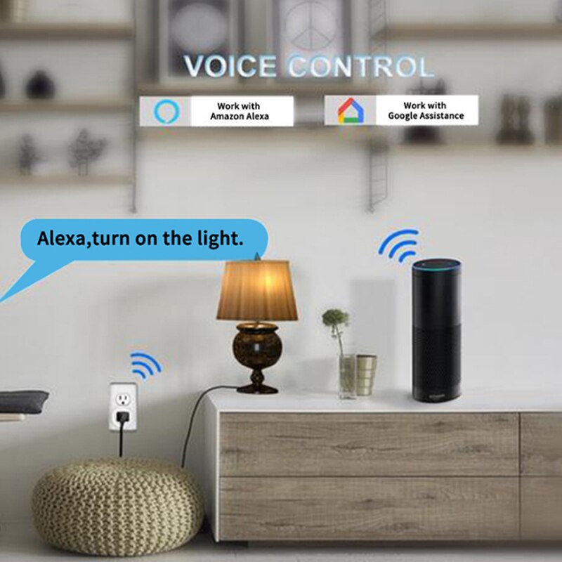 Smart us plug wifi-udtag fungerer med alexa, google home, med fjernbetjenings timerfunktion, ce&fcc&rohs certificeret ,3 pack