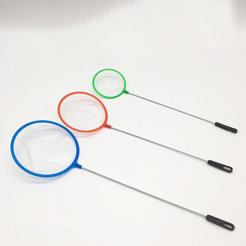 Round 3D Aquarium Fish Tank Catch Net Stainless Steel Mini Rod Fishing Outdoor Round Pocket Shrimp Fishing Nets for Children