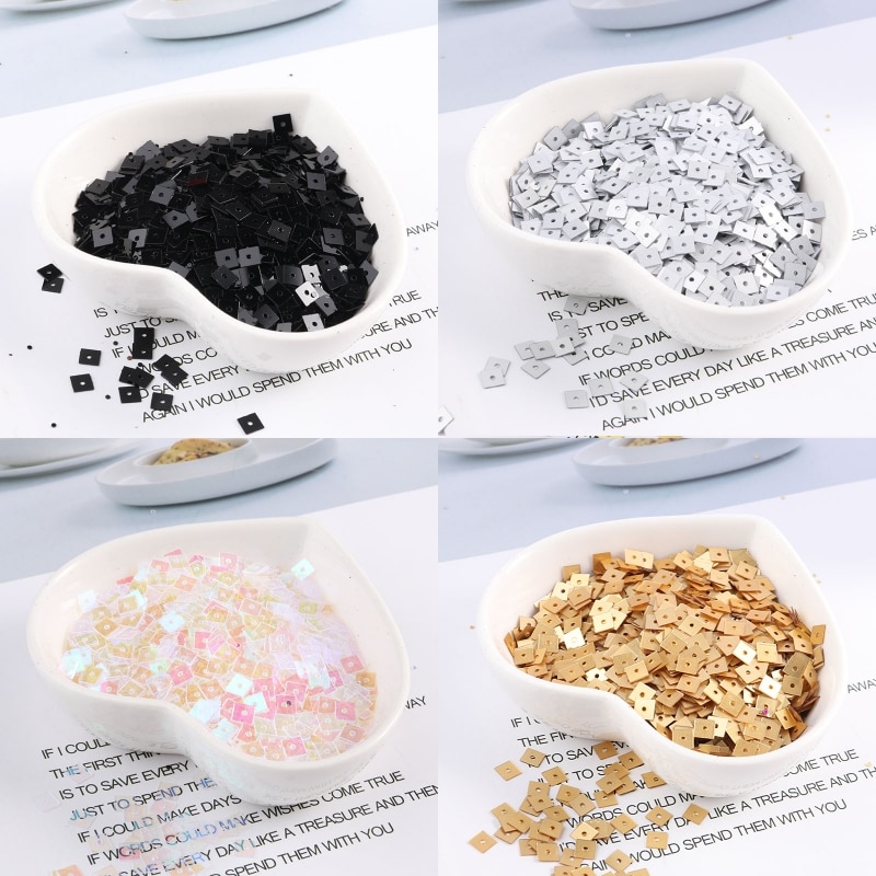 Multi Size 4Mm/5Mm/7Mm Vierkante Pailletten Pailetten/Platte Pvc Sequin Naaien Ambacht, kids Diy Plakboek, Vrouwen Kleding Accessoires