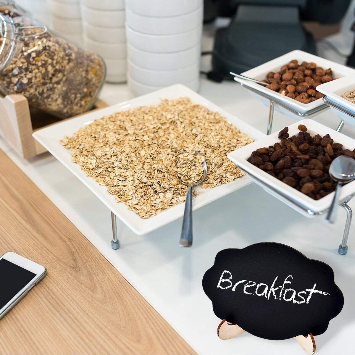 20 Sets Mini Chalkboard Signs Small Blackboard with Wooden Frame Easel for Kids Craft and Party Wedding Event Table Decor