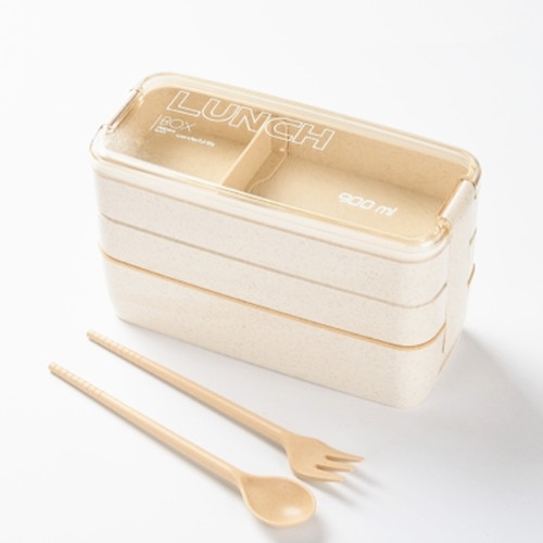 Plastic Lunch Box Portable 3 Layer Healthy Food Container Microwave Oven Lunch Bento Boxes Eco Friendly Lunchbox 900ml