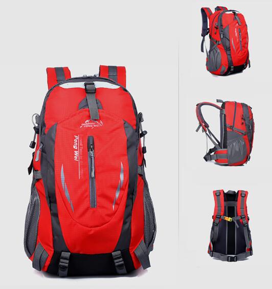 Rugzak Camping Wandelen Rugzak Sporttas Outdoor Rugzak Trekk Mountain Climb Apparatuur 45L Mannen Vrouwen: Red