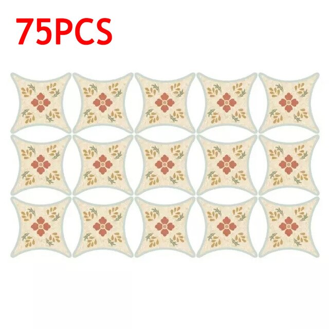 Carreaux De Mosaïque Adhésifs Amovibles 8x8 Pouces - Motif Queen - Bleu Et Orange - Modernes - Lot De 1