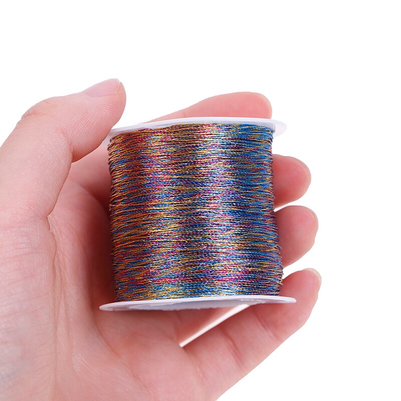 1Roll Gold/Silver 100m Durable Overlocking Sewing Machine Threads Polyester Cross Stitch Strong Threads for Sewing Supplies