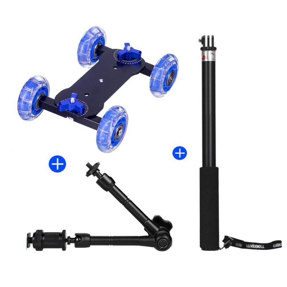 Fotografie Kamera Schieberegler Tabletop Puppe Spur Schieberegler mit 11 zoll Magie Arm Schiene Systeme für Kanon DSLR Kamera Smartphone: Schieberegler Combo-Blau