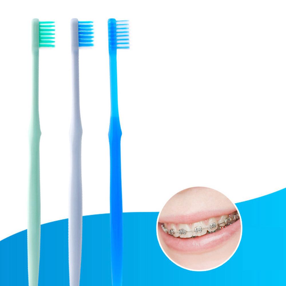 Orthodontic Toothbrush Soft Bristles Braces Tooth Brushes with Cap Interdental Brush Ultra-thin Super Soft Toothbrush Portable