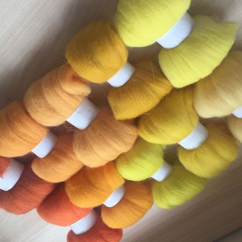 WFPFBEC 70 s thuis diy wol fiber voor vilten 100% wol roving merino 5 g/zak 10 kleuren