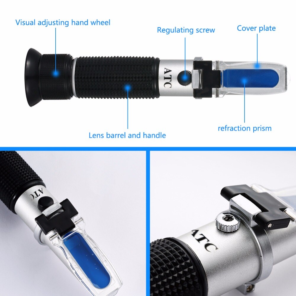 Portable hand held milk refractometer 0-20% milk meter refractometer 0-20% brix built in ATC