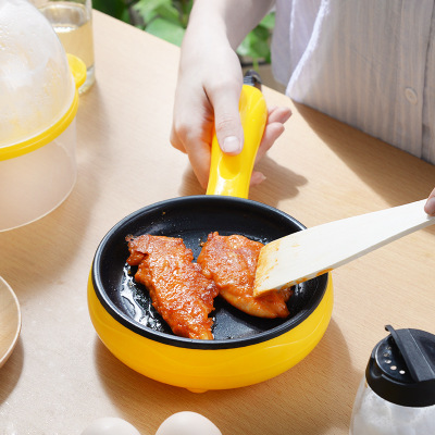 Mini hushåll elektrisk stekpanna stekpanna ångkokare panna non-stick stekt pannkaka omelett frukostmaskin