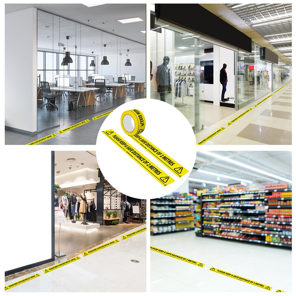 1 Roll 33mm*48mm Warning Tape Danger Caution Barrier Sticker Remind Work Safety Adhesive Tapes DIY Warning Sticker Mall Store