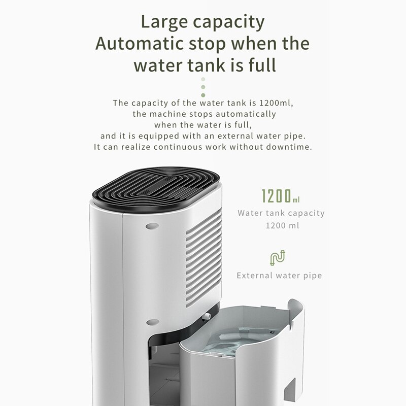 Draagbare Afstandsbediening Ontvochtiger Voor Thuis Luchtontvochtiger Negatieve Ionen Zuivering Sorptie-ontvochtiger Eu Plug