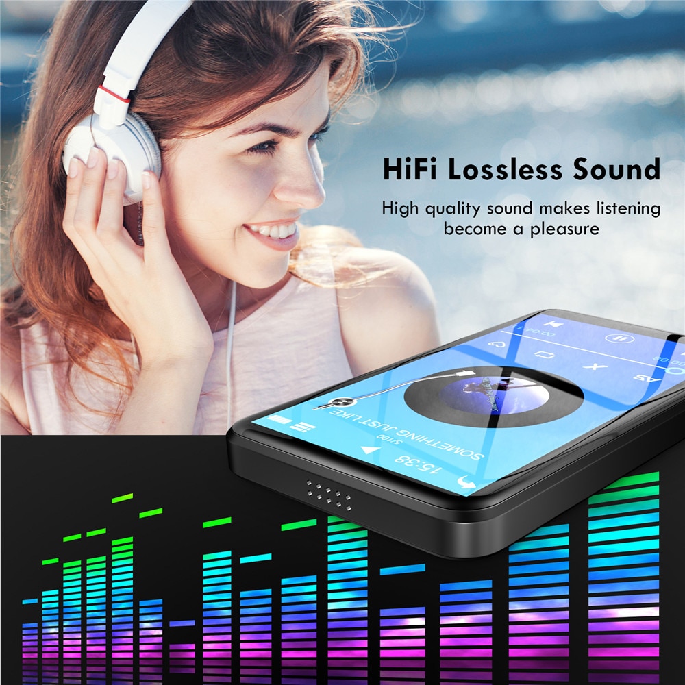 Reproductor MP3 multifunción con pantalla táctil, 8GB de RAM, Bluetooth, altavoz incorporado, Walkman de música HiFi, Radio, vídeo, E-Book, calculadora