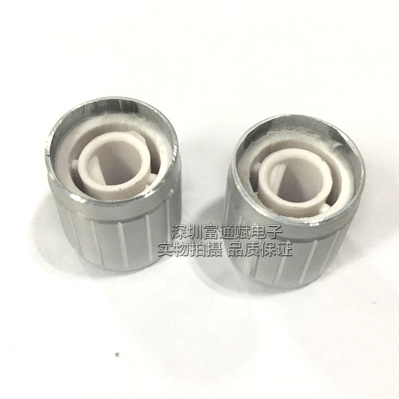 10 stuks aluminium knop 15MM * 16.5MM zilver half as gat D type potentiometer binnenste gat 6MM