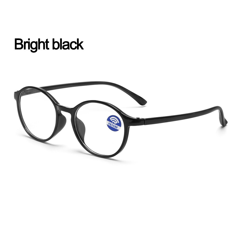 Runde blå lys blokerende briller anti øjne dekorative briller lys computer anti strålingsbeskyttelse glas: Lys sort