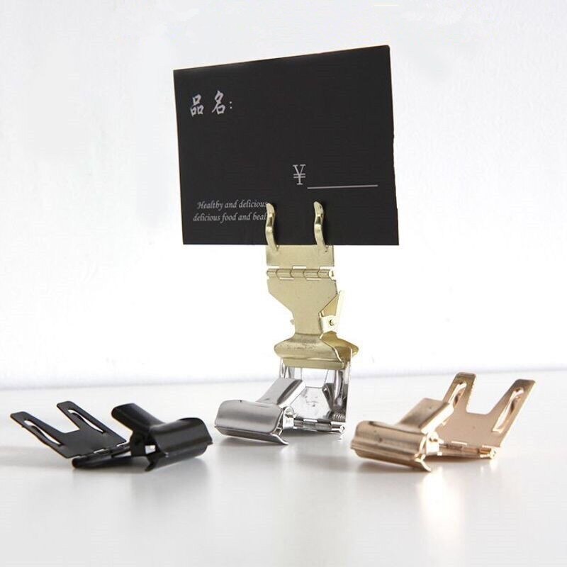Metal Label Holder Sign Tag Price Tag Ticket Name Card Clip Snap Pop Clip Holder StandRacks Food Price Clip Shelf Talker