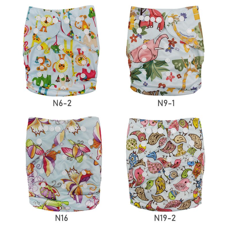 Cloth Diaper 4pcs/Set Reusable Nappies Diapers Inserts Potty Training Pants Newborn Cloth Diapers PUL Fabric Nappy Baby: B4 without insert