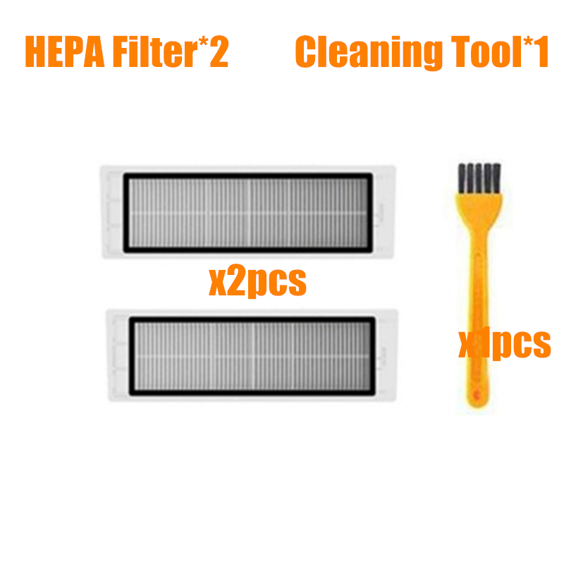 Rolo de escova lateral, filtro hepa, adequado para robô xiaomi 1s roborock s50 s51 s55 s5 s6 xiaowa, kits de peças de reposição para limpeza: Transparente