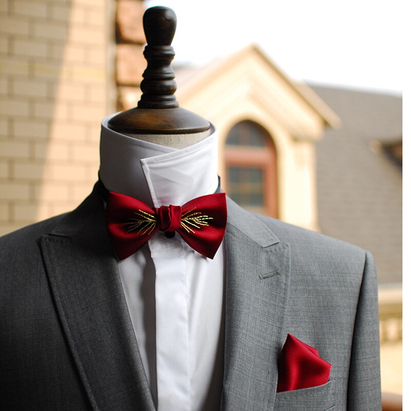 bow tie for wedding party original brand newest bowtie hanky set: red tie hanky set