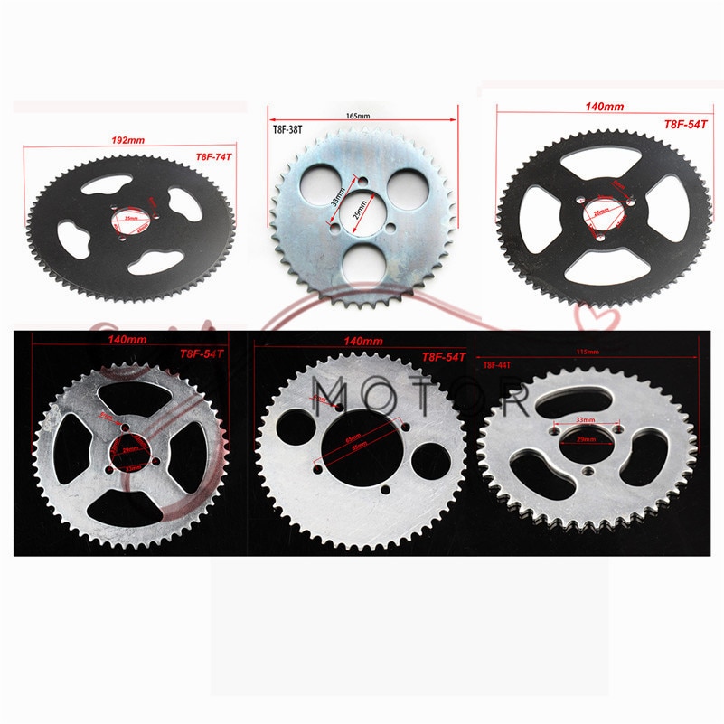 38 44 54 64 74 tand 38t 44t 54t 64t 74t t8f 35mm baghjul mini moto atv quad dirt pit pocket bike cross 47cc 49cc dele