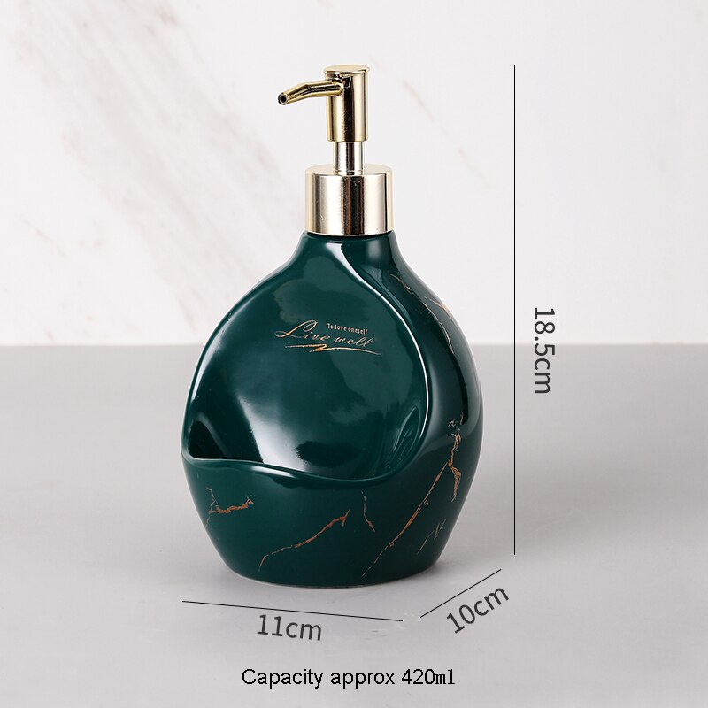 Ceramic Shampoo Bottle Modern Bathroom Soap Dispenser Set Household Dual Purpose Squeeze Bottled Daily Necessities: C3 420ml