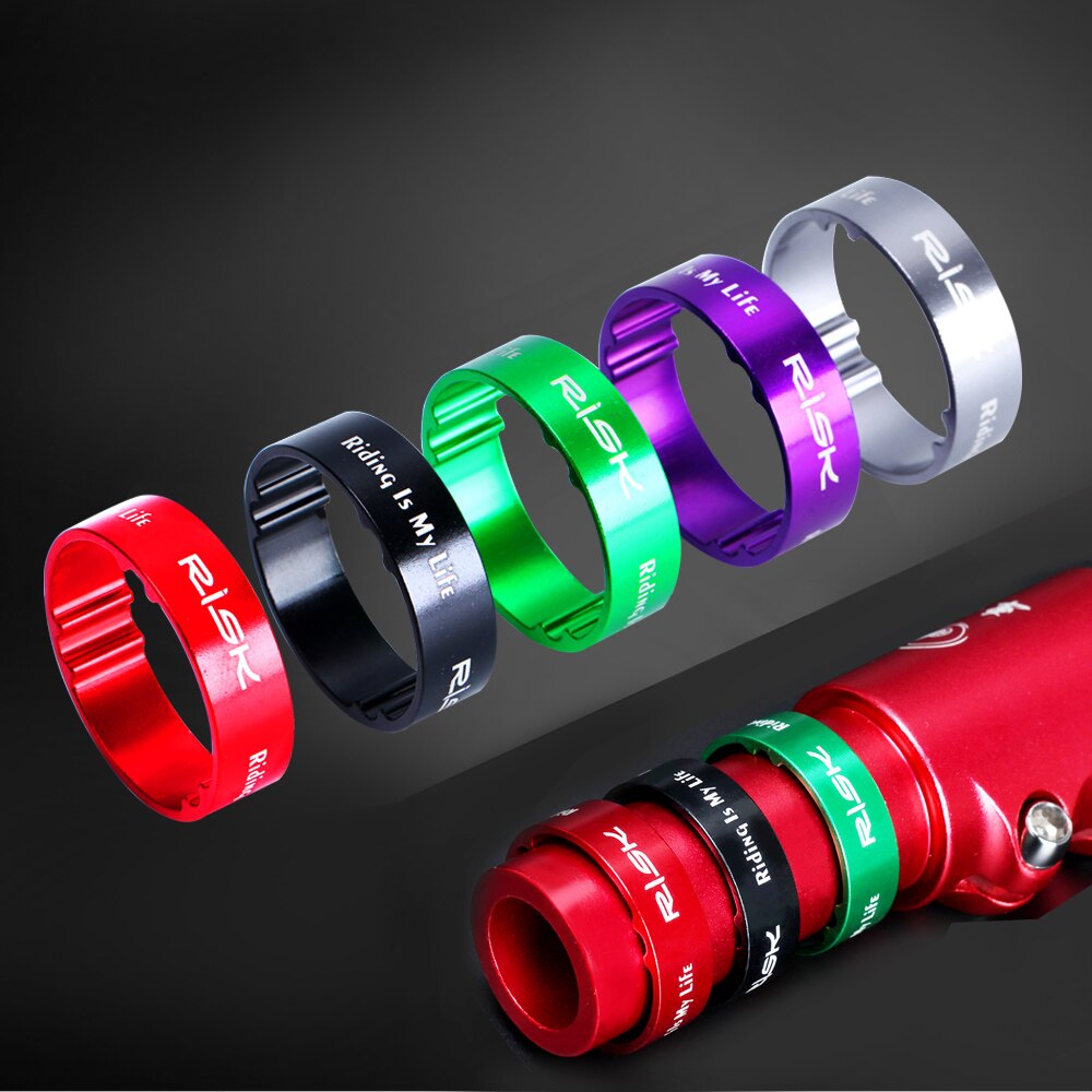RISK-arandelas para horquilla de bicicleta, espaciadores para manillar, accesorio de ciclismo, ajuste de 5/10mm, aleación de aluminio