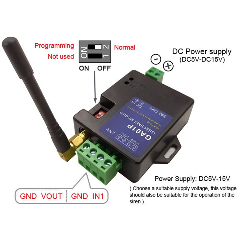 Ga01p mini gsm alarmsystemer sms alarmer sikkerhedssystem genopladeligt batteri til strømsvigt alarm