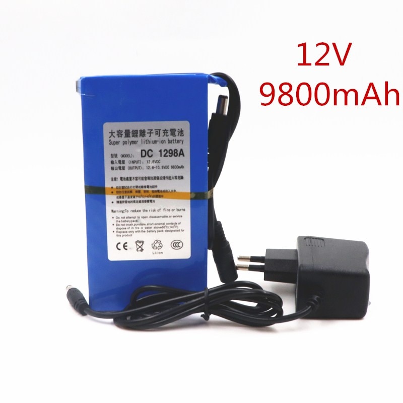 Durable DC 12 V 9800 MAH de Alta Capacidade Super Poderoso Backup de Bateria Recarregvel Li-ion Bateria Para Cmera Accmulat