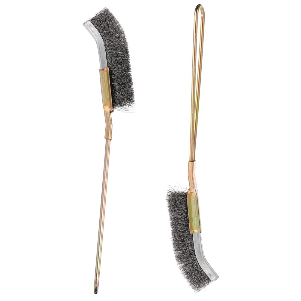 2Pcs Pet Brush Cleaner Bird Cage Cleaner Golden Copper Handle Bird Cage Brushes Pet Supplies Parrot Cage Cleaning Brushes Bird