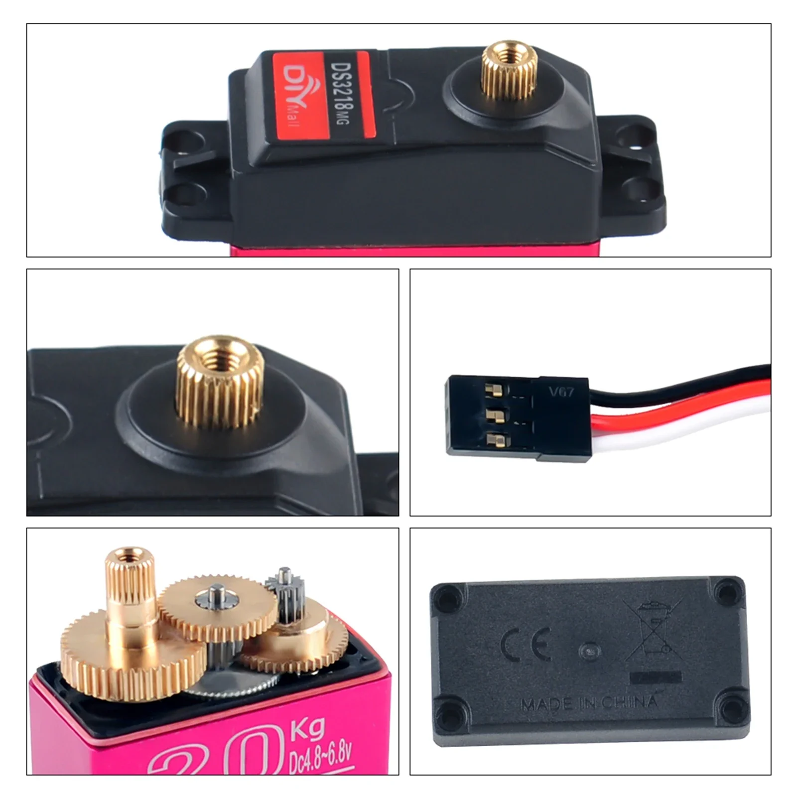 Servo de 20KG DS3218 / PRO 180 Servo de alta velocidad de 270 grados Servo Digital de engranaje de Metal resistente al agua Servo RC para coches RC a escala 1/8 1/10