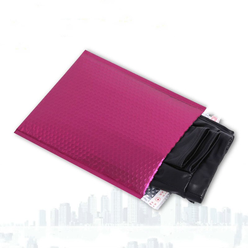 Rose Red Poly Bubble Mailer Envelopes Padded Mailing Bag Self Sealing Packaging Bag Wrap Storage Usable Space 15X13+4cm
