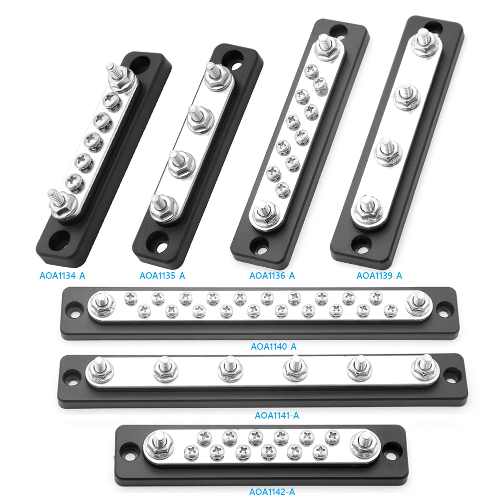 Bus Bar &amp; Cover Ground Distribution Block Kit Universal Car Boat Marine Power Distribution Terminal Block
