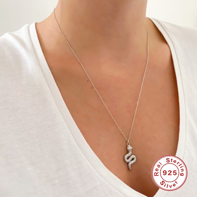 925 Sterling Silver Minimalist Clavicle Chain Pendant Necklaces For Woman Mom Ladies Collar De Serpiente Necklaces Birthday