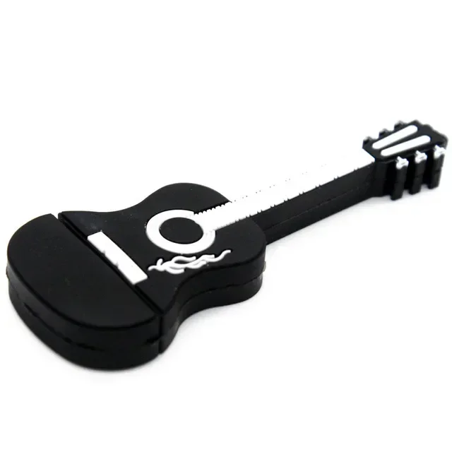 Unidad Flash USB 2,0 para guitarra de dibujos animados, 4GB, 8GB, 16GB, 32GB, 64GB, 128GB, unidad de bolígrafo Musical, memoria para violín, capacidad Real, disco U bonito: Blanco / 128 m