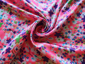 soft polyester satin fabric printed: color 4 neon pink
