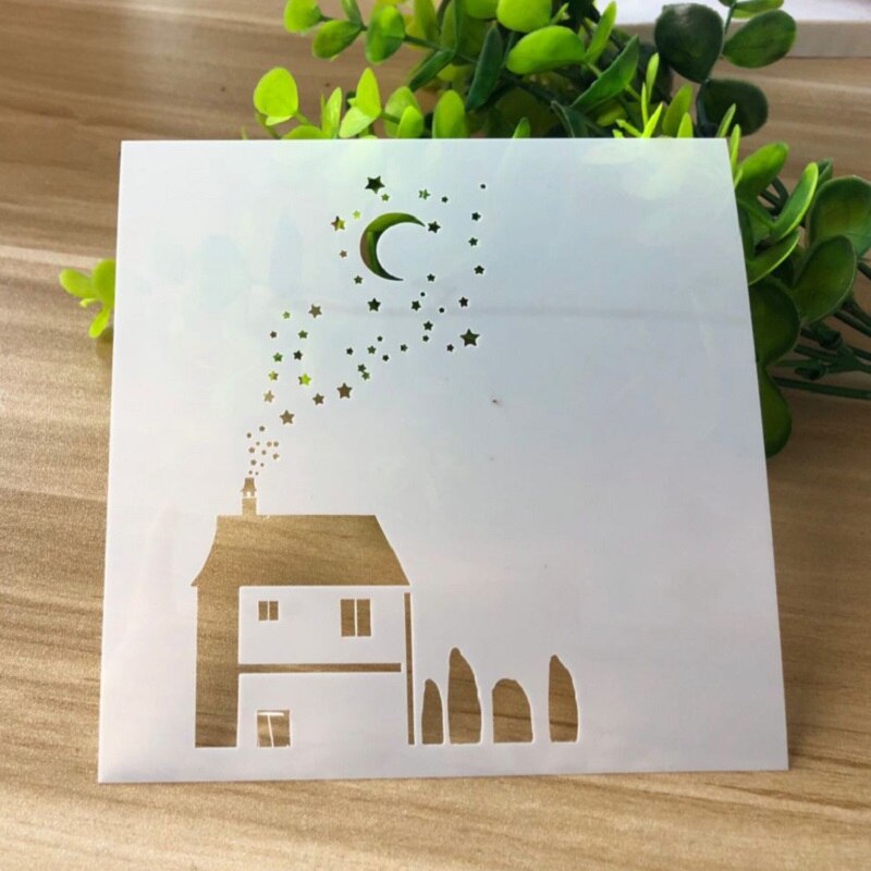 2022 1pc Diy Children'S Painting Template Scratch Painting Flower Love Spray Pattern Hollow Template For Decoration