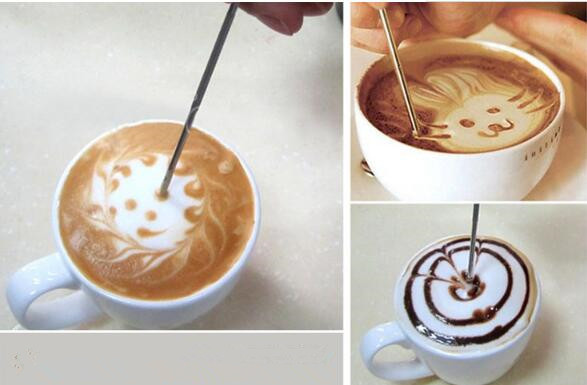 1 PC Barista Cappuccino Espresso Kaffee Dekorieren Latte Kunst Stift manipulieren Nadel Kreative PH 011