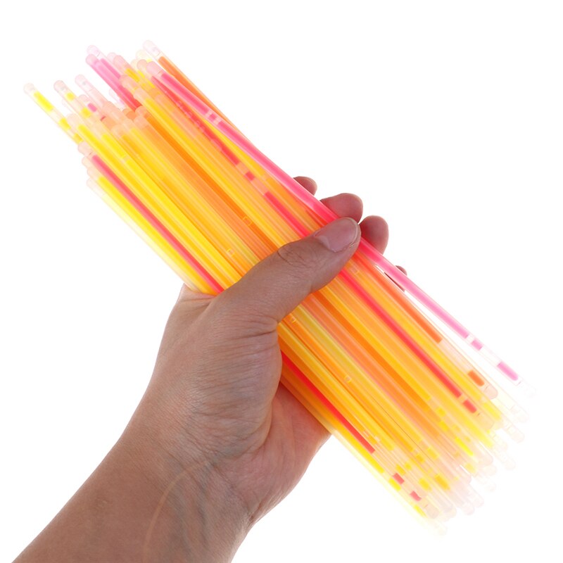 100 Pcs Kids Christmas Party Neon Glowstick Licht Stok Grappige Glow Stick Speelgoed Glow In The Dark Fluorescerende Armband Speelgoed voor Kids